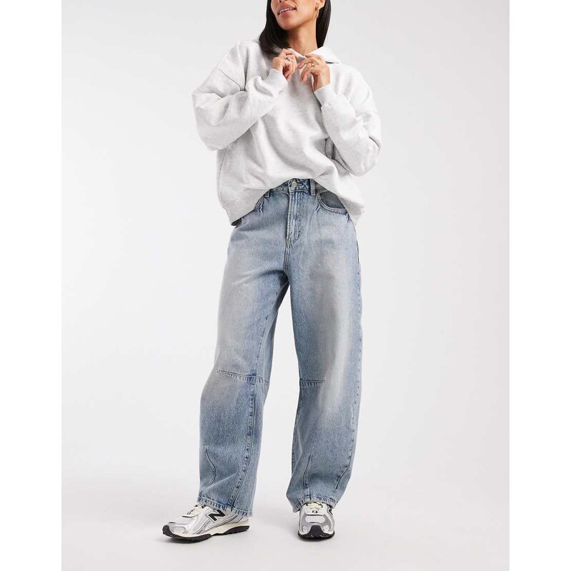 Cotton On curvy barrel jean in movin blue