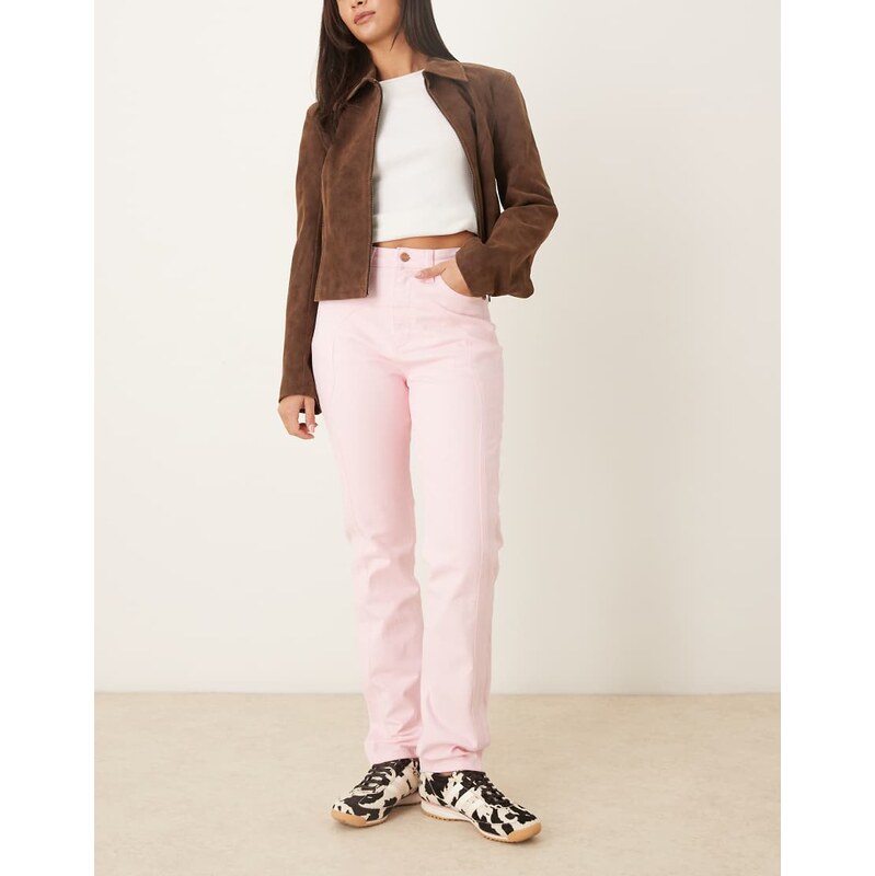 Wrangler x Stranger Things Nancy denim jeans in light pink