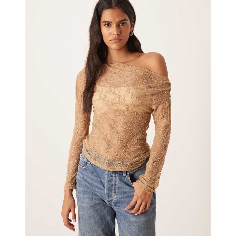 Gina Tricot long sleeve fallen off the shoulder drapey