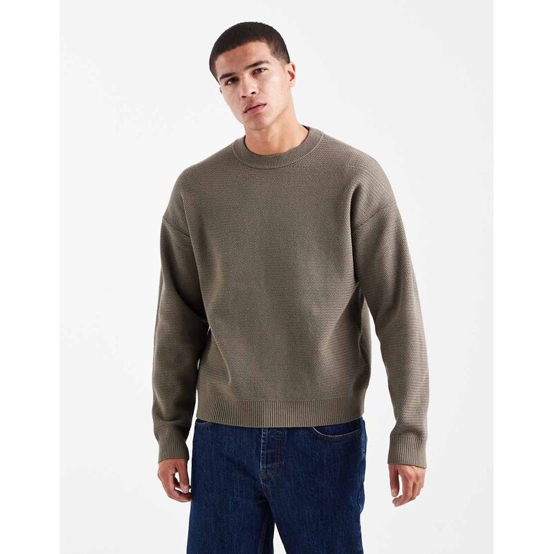 ONLY & SONS oversize fit crew neck knit in light brown