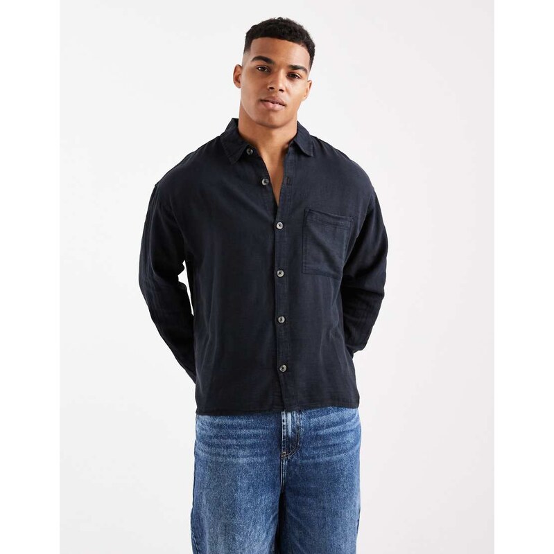Cotton On Washed long sleeve shirt in black