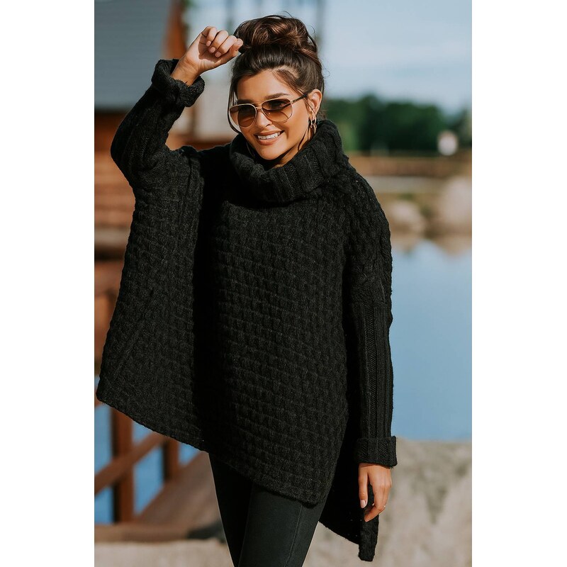 Fashionweek Pletené pončo s rolákem VANESSA 43169821