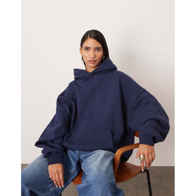 ARRANGE oversized premium heavy weight hoodie in navy 115513188