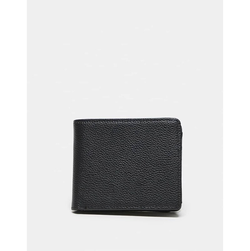ASOS DESIGN pebbled leather wallet in black