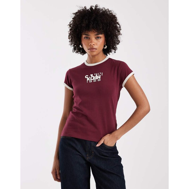 Calvin Klein Jeans Calvin Klein 1968 graphic ringer t-shirt with