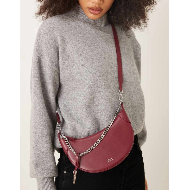 Polo Ralph Lauren crossbody leather bag in burgundy-Red