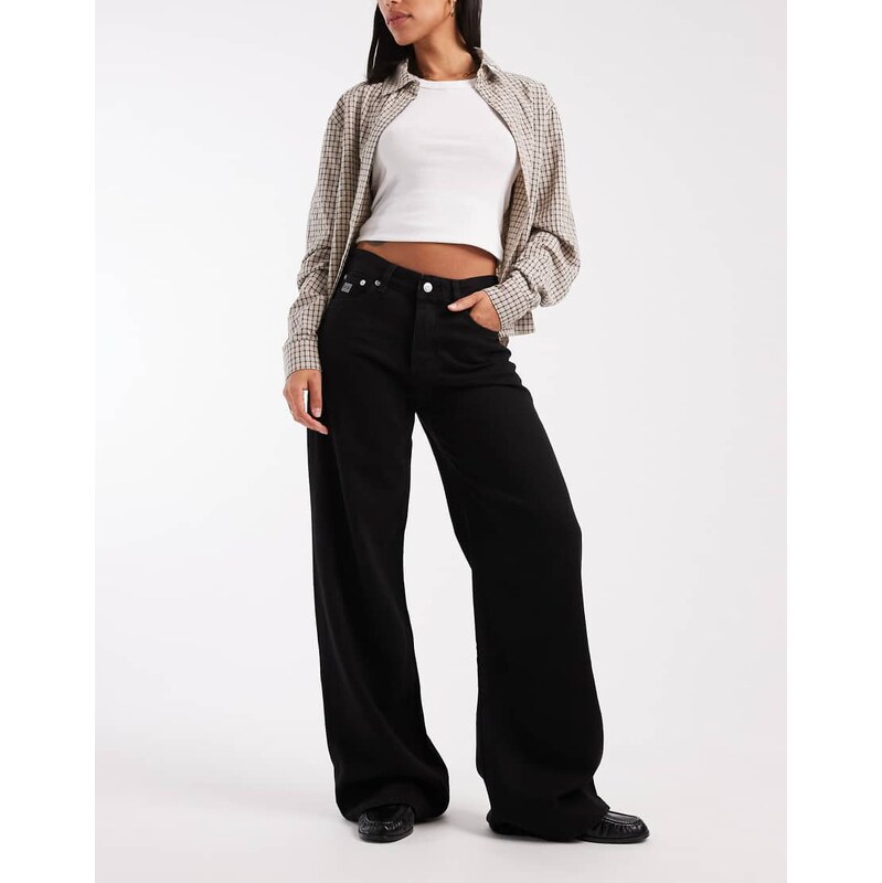 Tommy Jeans mid rise loose straight jeans in black