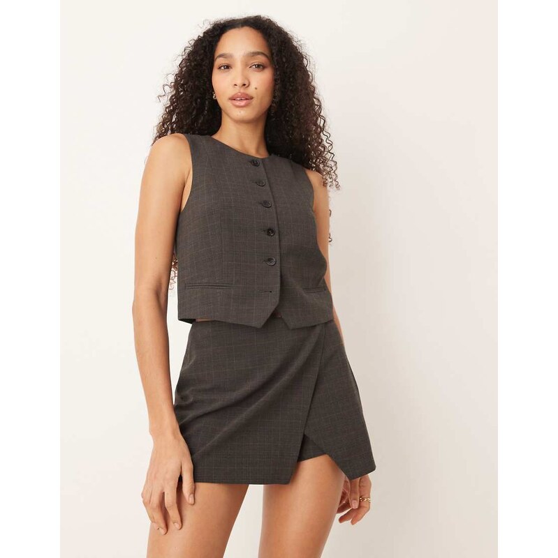 Mango Stuard tailored waistcoat co-ord in grey check 110435056