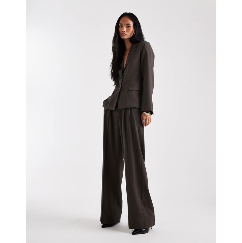 Object pleat front detail tailored wide leg trouser co-ord in