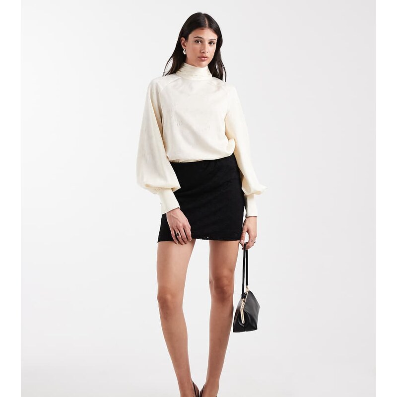 ASOS Tall ASOS DESIGN Tall lace mini skirt in black 110477069
