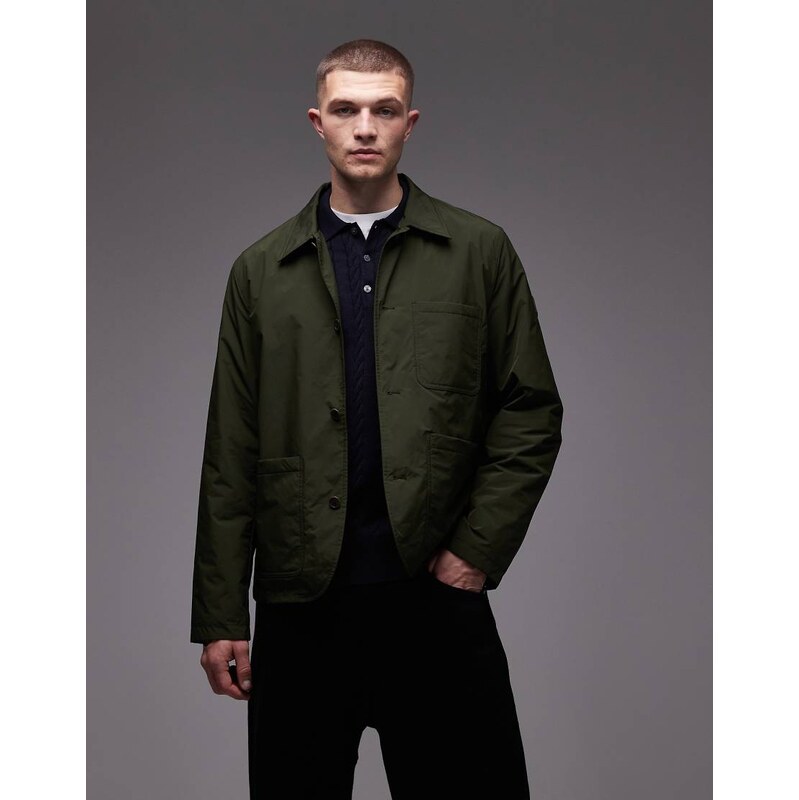 Tommy Hilfiger packable padded chore jacket in khaki-Green