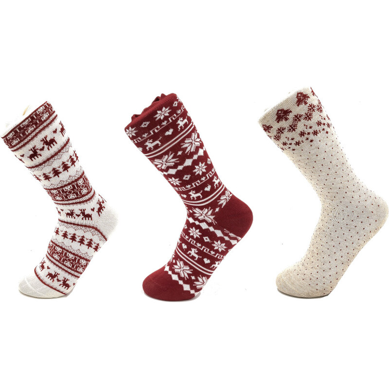 Dámský set 3 párů vánočních ponožek Aura Via SNX9212 110440978