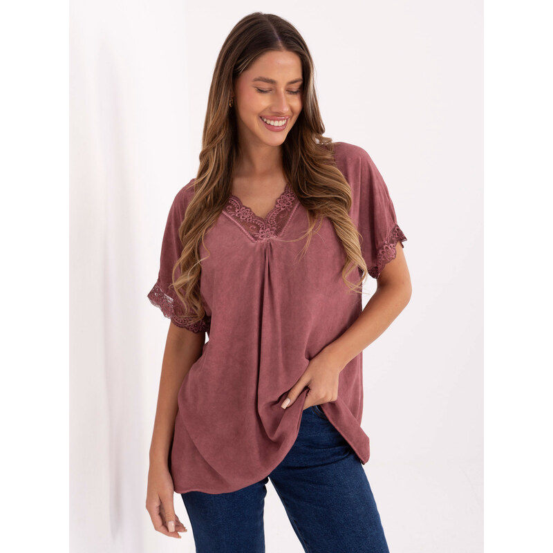 Italy Moda Blouse-MI-BZ-7951.34-dark pink