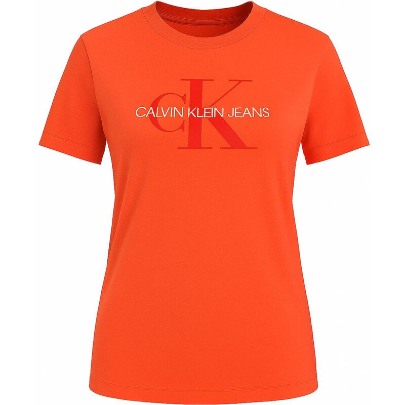 Calvin Klein dámské tričko s krátkým rukávem Iconic Logo orange