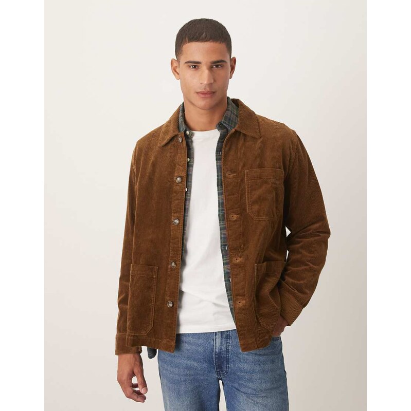 GANT regular fit corduroy overshirt in brown