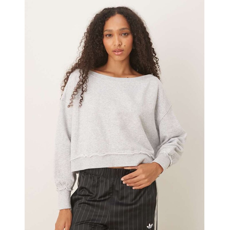 Cotton On Off shoulder sweatshirt in grey