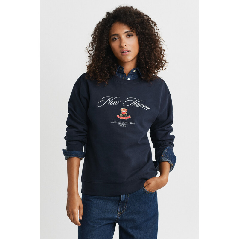 MIKINA GANT CREST C-NECK SWEAT EVENING BLUE 110446905