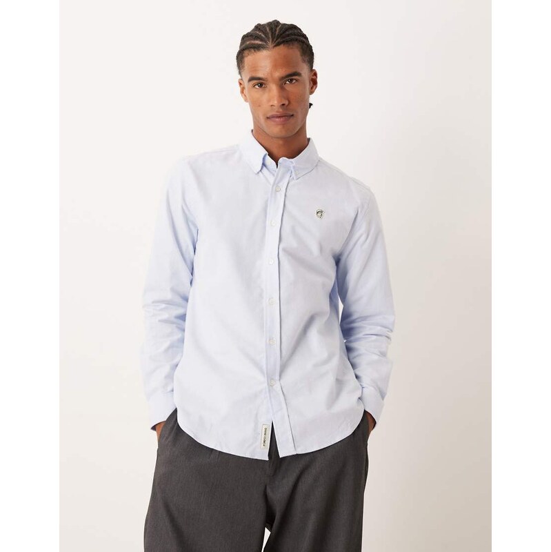 Pompeii UK Pompeii emilio cotton long sleeve logo oxford shirt