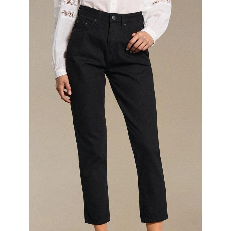 Sinsay - Džíny mom fit - černá 72484375