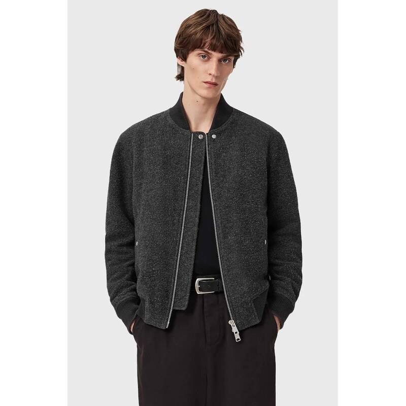 AllSaints Bomber bunda s příměsí vlny AllSaints
