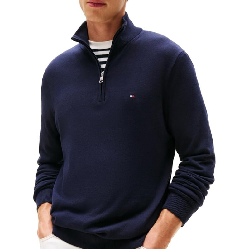 Modrý svetr se zipem Tommy Hilfiger M56533