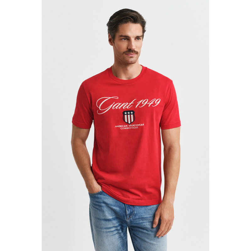 TRIČKO GANT GRAPHIC SS T-SHIRT RUBY RED