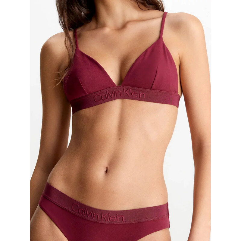Calvin Klein dámská vínová plavková podprsenka