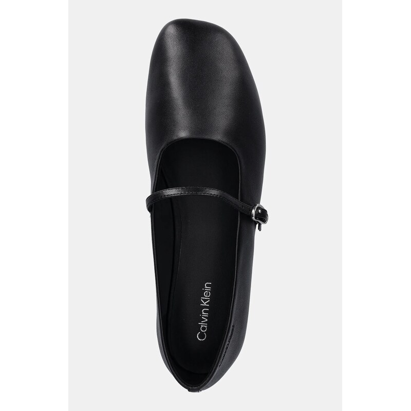 Kožené baleríny Calvin Klein OBLIQUE BALLERINA MJ LTH HDW