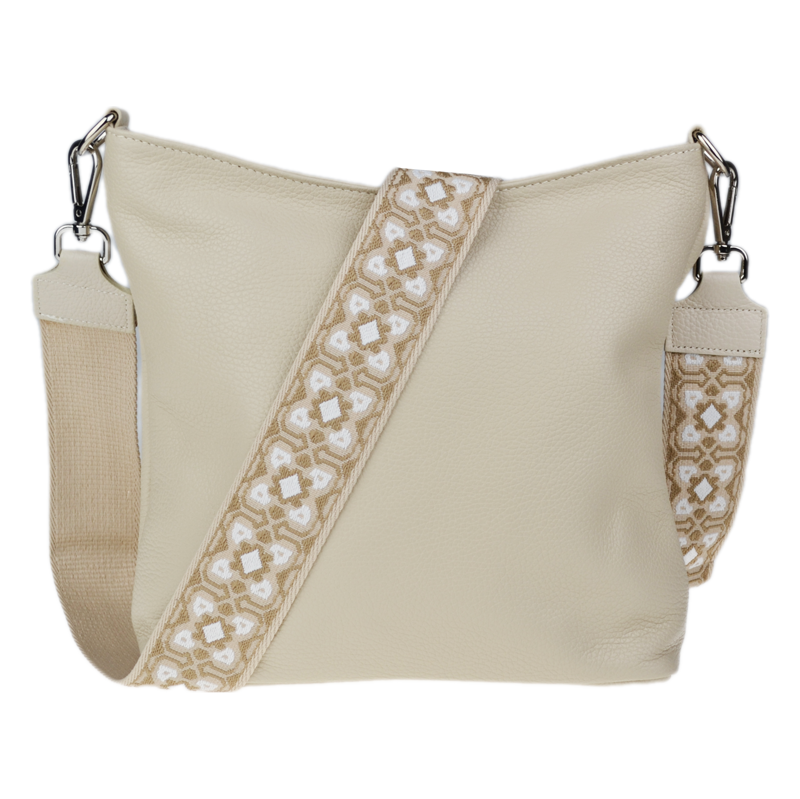 Béžová kožená italská crossbody kabelka Amalia Beige IV