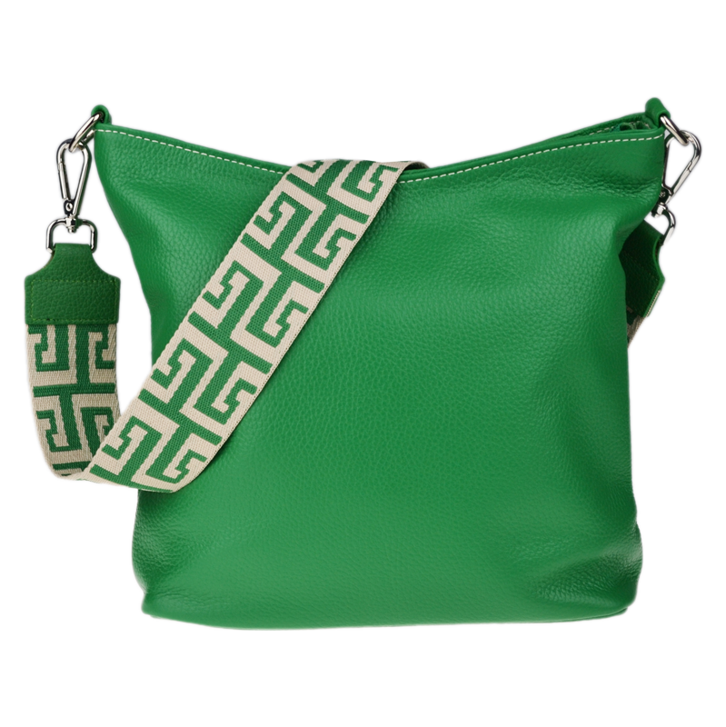 Zelená kožená italská crossbody kabelka Amalia Verde IV