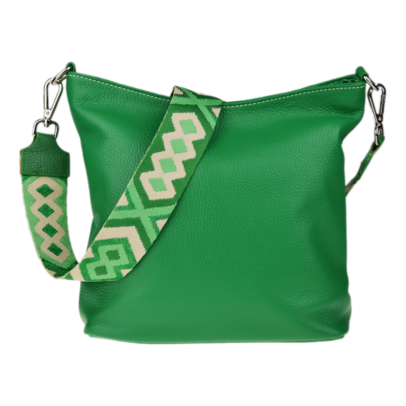 Zelená kožená italská crossbody kabelka Amalia Verde III