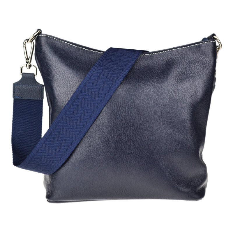 Modrá kožená italská crossbody kabelka Amalia Blu IV NovaKabelka