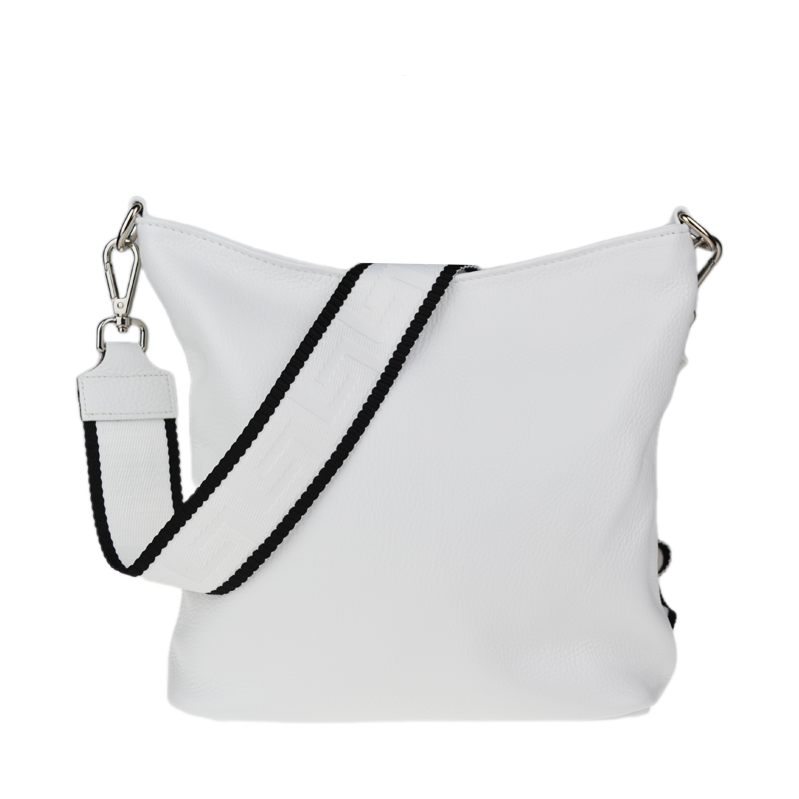 Bílá kožená italská crossbody kabelka Amalia Bianca V
