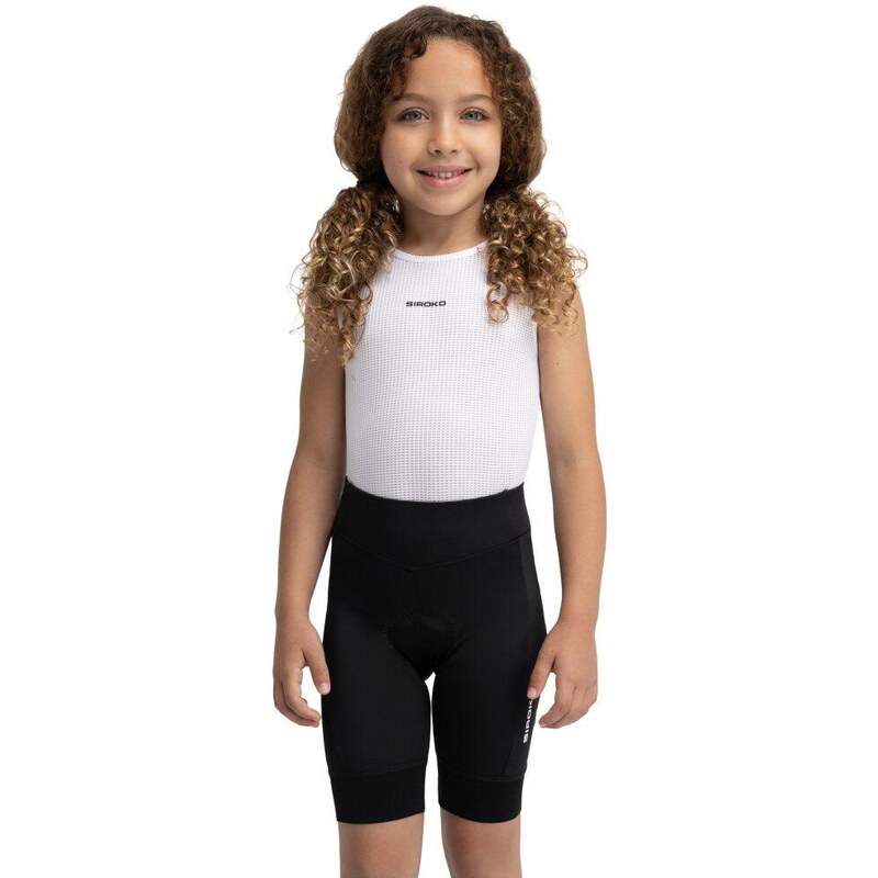 SIROKO Dívčí cyklistické kraťasy s vložkou K-Core Racing Black 110465218