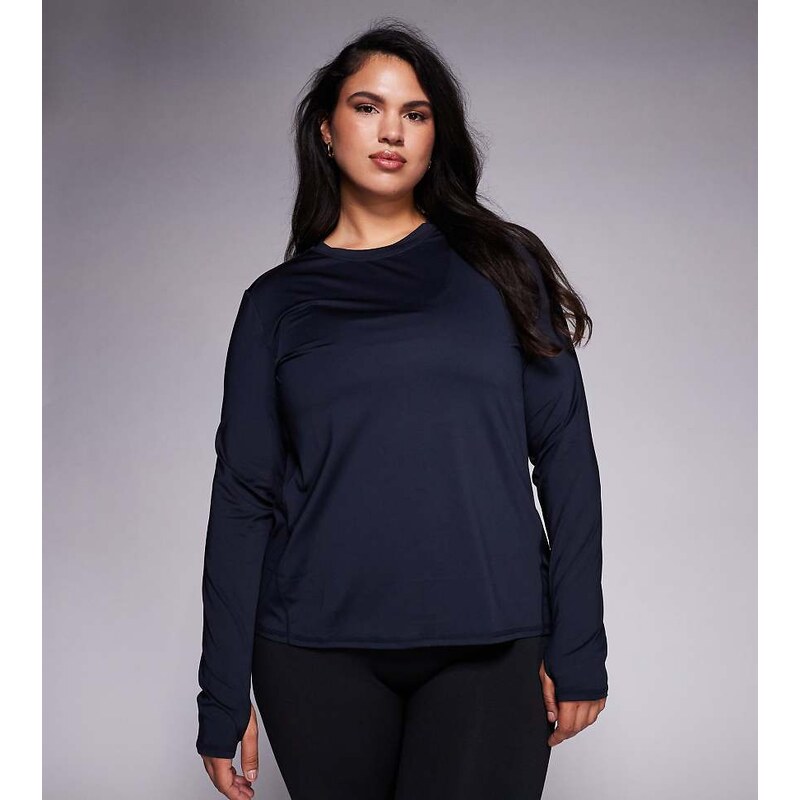 4505 Curve Icon long sleeve quick dry running top in navy 115514152