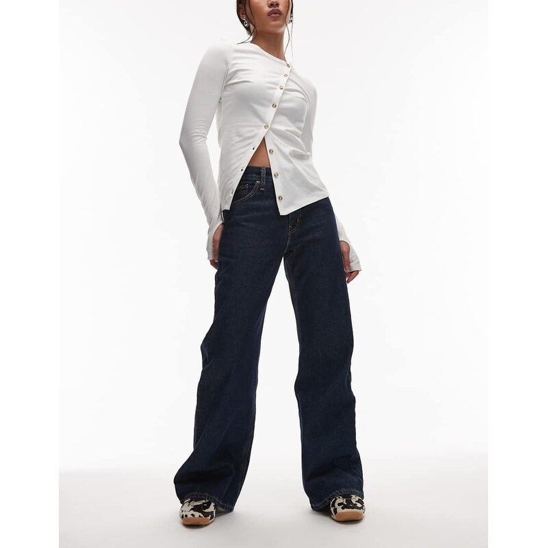 Levis middy loose boot jeans in indigo blue-Navy