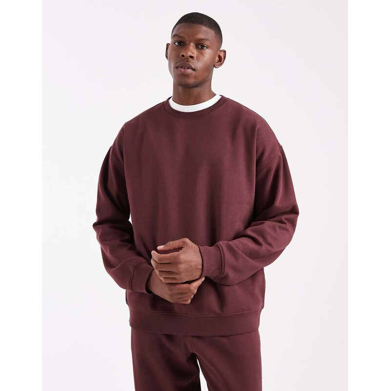 New Look oversized sweatshirt co-ord in dark brown