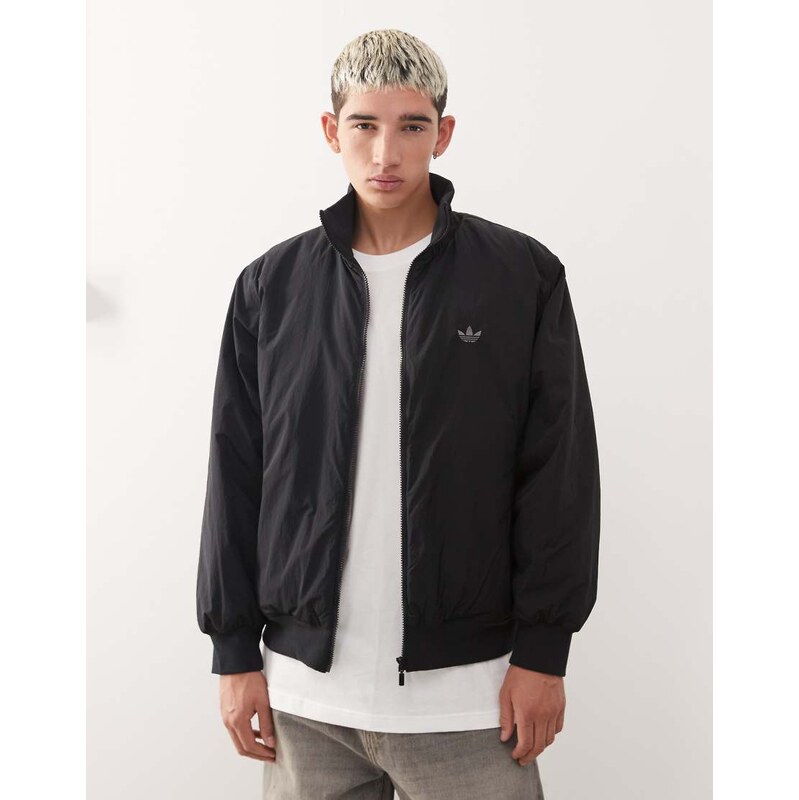 adidas Originals Oversized nylon bomber in black 115504095