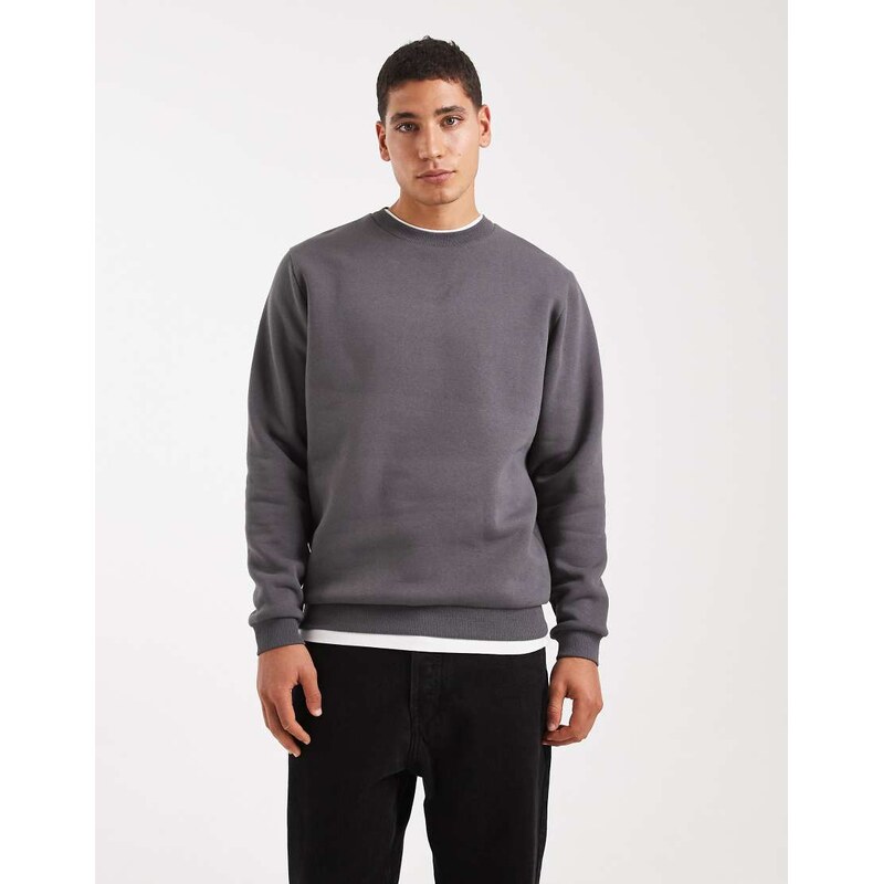 ASOS DESIGN essentials sweatshirt in dark grey
