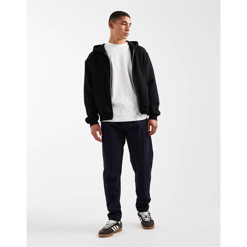 New Look pique pintuck joggers co-ord in navy