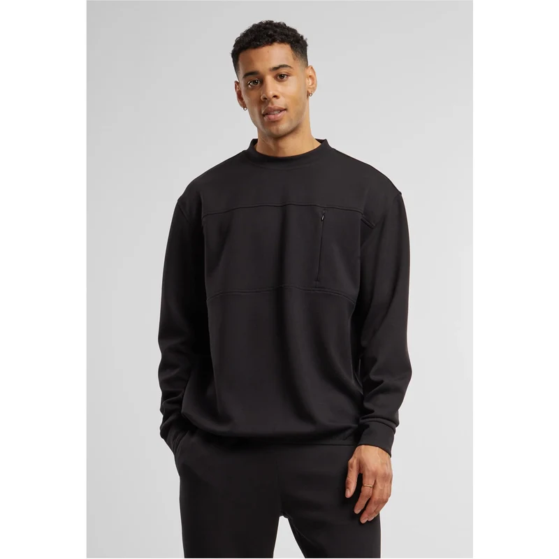 Urban Classics Černá mMikina Scuba Zip Pocket Crew