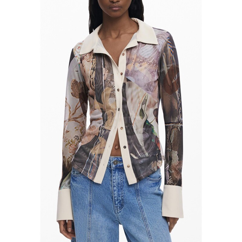 DESIGUAL Vzorovaná halenka s dlouhým rukávem 110467009