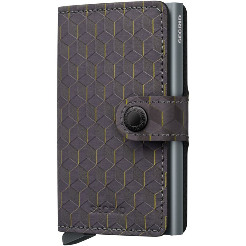 Kožená peněženka SECRID Miniwallet Optical Grey Yellow šedá