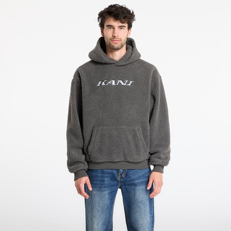 Mikina Karl Kani Kani Silver Teddy Hoodie Grey XL