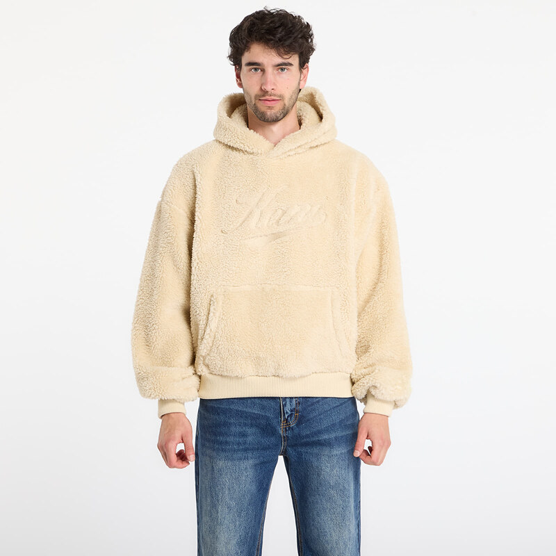 Mikina Karl Kani Cursive Varsity Teddy Os Hoodie Beige M