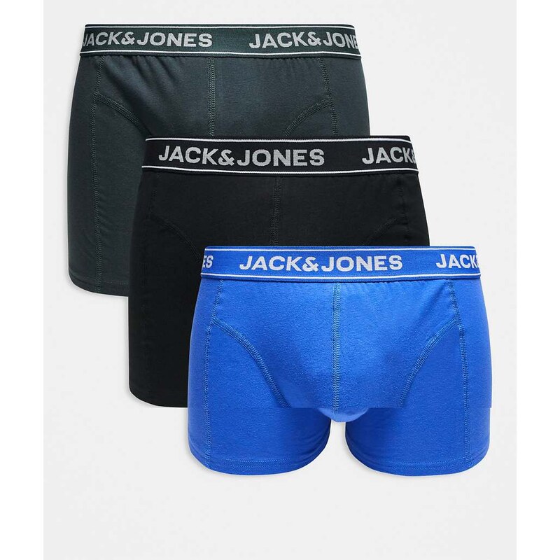 Jack & Jones 3 pack trunks in black mix