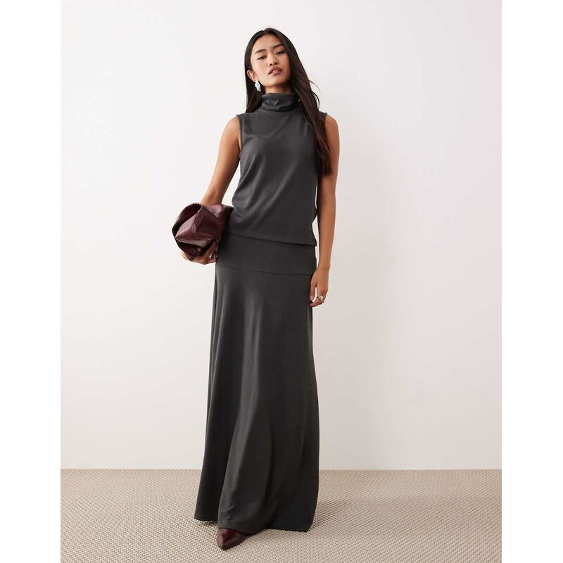 JDY maxi skirt co-ord in dark grey 115617857