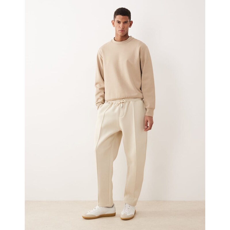 ASOS DESIGN heavyweight tapered fit jogger in scuba-style fabric