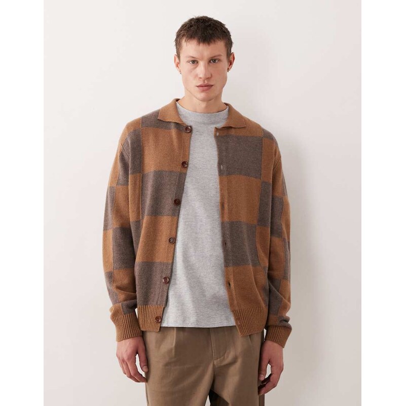 Pompeii UK Pompeii wool blend knit cardigan with collar and
