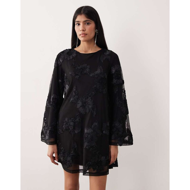 Gina Tricot long wide sleeve sleeve flowy mini dress with open